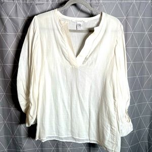 Diane Von‎ Furstenberg White Silk Blend Blouse- 2
